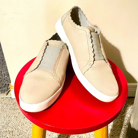 Cole Haan Shoes - Cole Haan Women's Cream Slip-On Sneakers